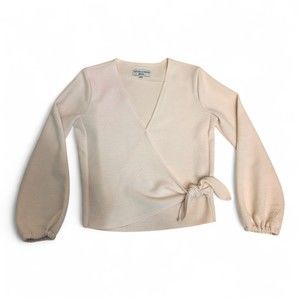 Madewell White Textured Wrap Tie Blouse Sz XS